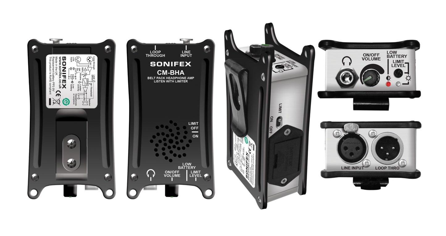 Sonifex CM-BHA | Belt Pack Headphone Amplifier With Limiter & Loudspeaker