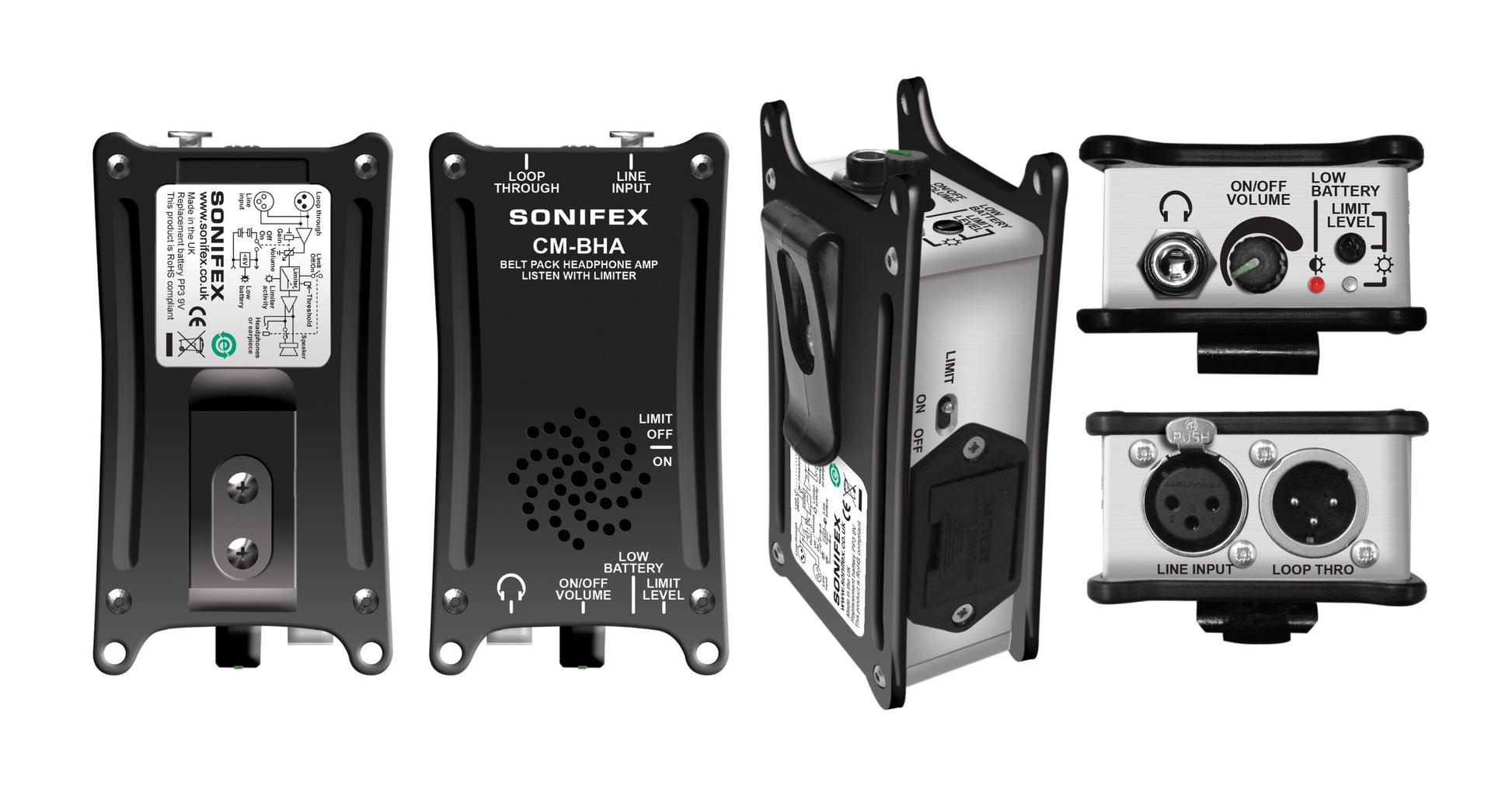 Sonifex CM-BHA | Belt Pack Headphone Amplifier With Limiter & Loudspeaker