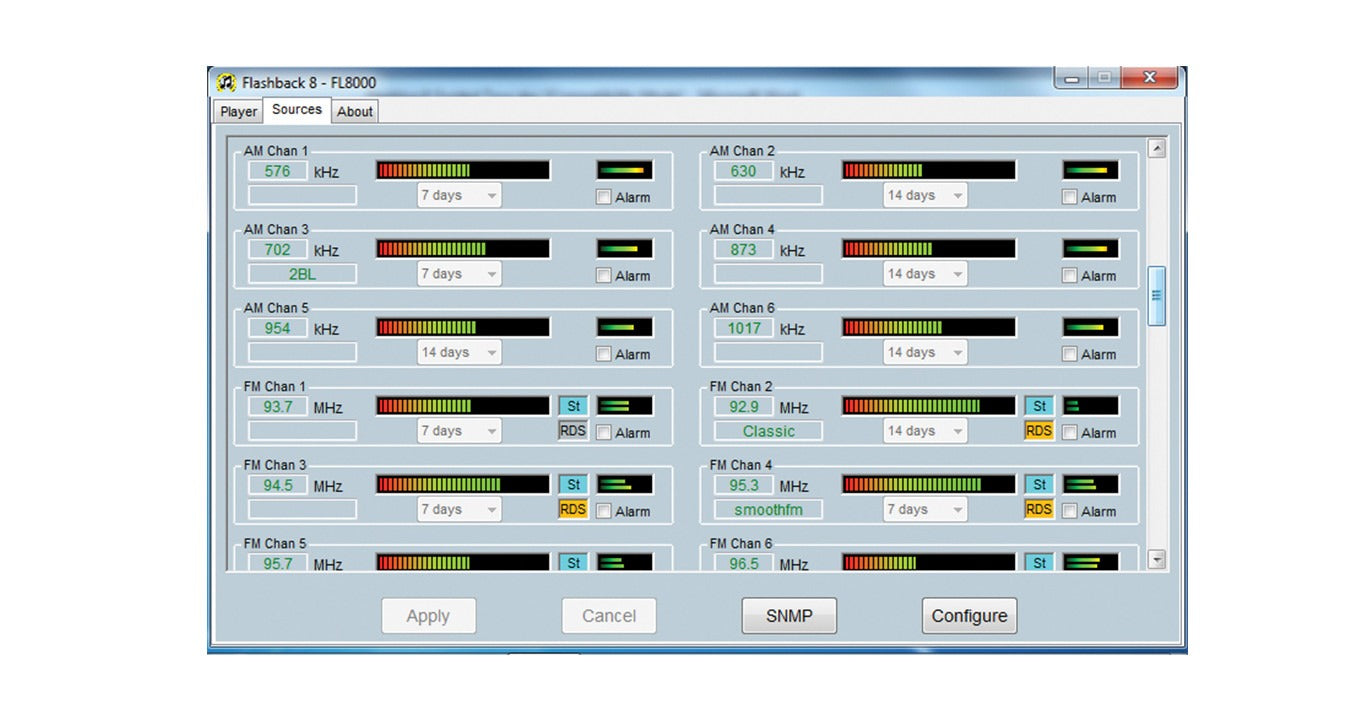 Sonifex PC-FLS8LT2 | Flashlog 8 Two Stereo Channel Logging Software