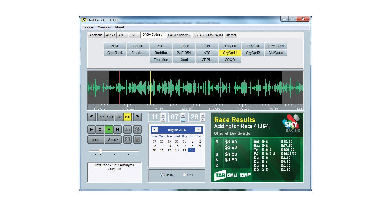 Sonifex PC-FLS8 | Flashlog 8 Configurable,Ultra Powerful Multi-Channel logging Software