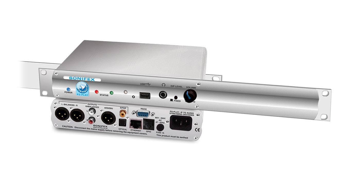 Sonifex PS-PLAYS | IP to Audio Streaming Decoder 1U Rackmount