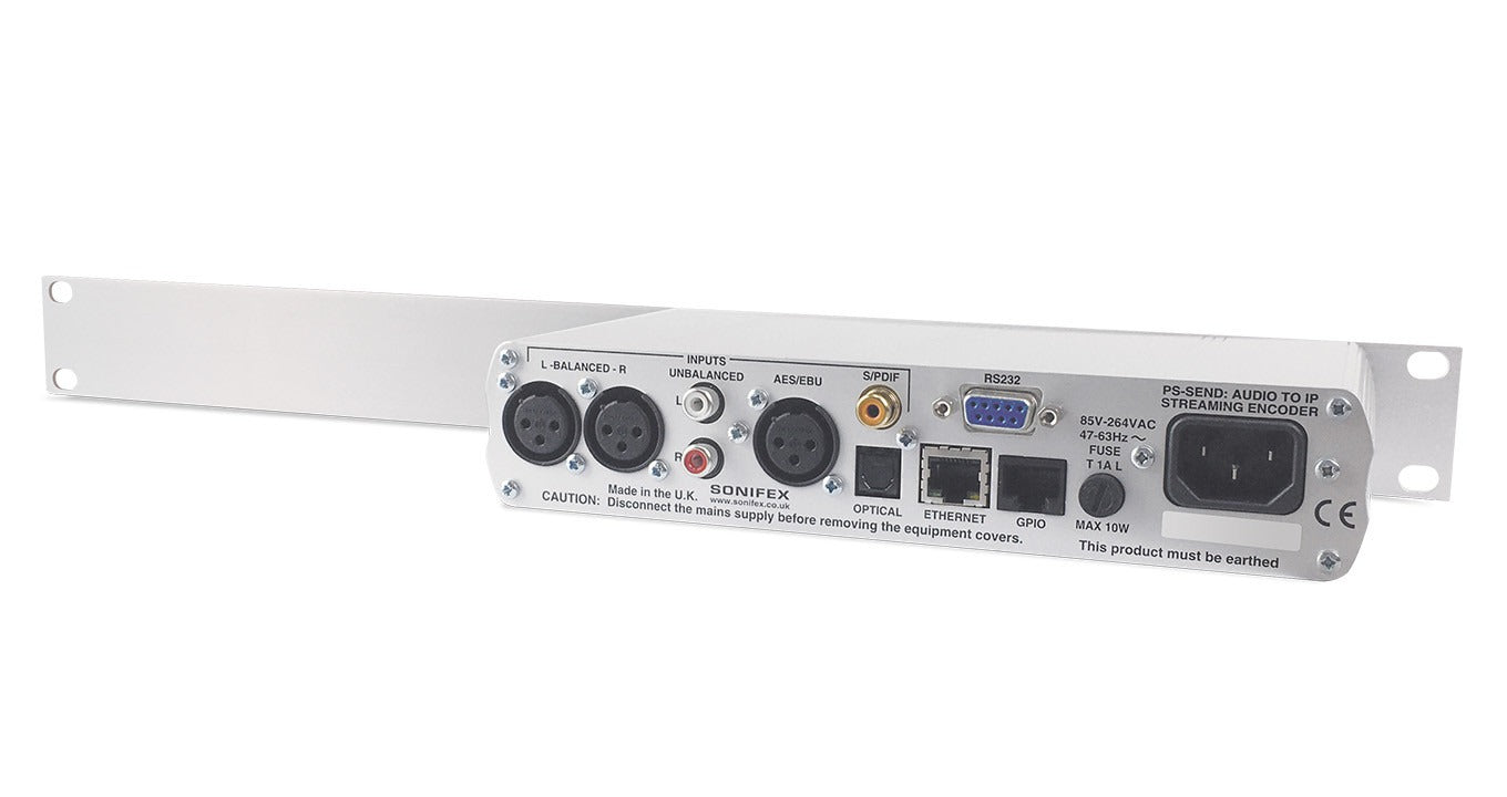 Sonifex PS-SENDS-SD | Audio to IP Streaming Encoder Silence Detect 1U Rackmount