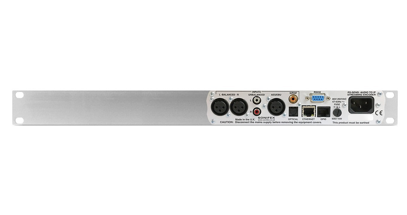Sonifex PS-SENDS-SD | Audio to IP Streaming Encoder Silence Detect 1U Rackmount