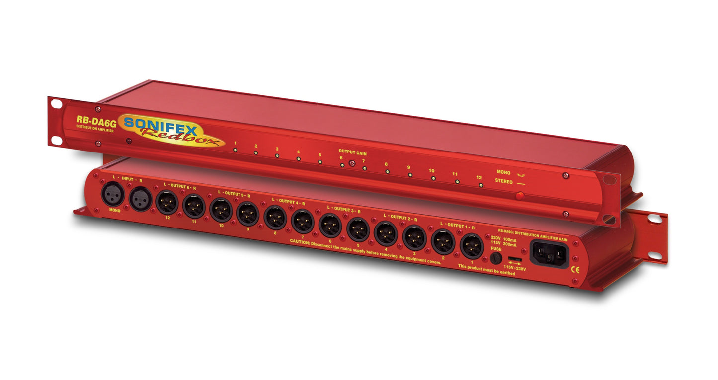 Sonifex RB-DA6G | 6 Way Stereo Distribution Amplifier With Output Gain Control