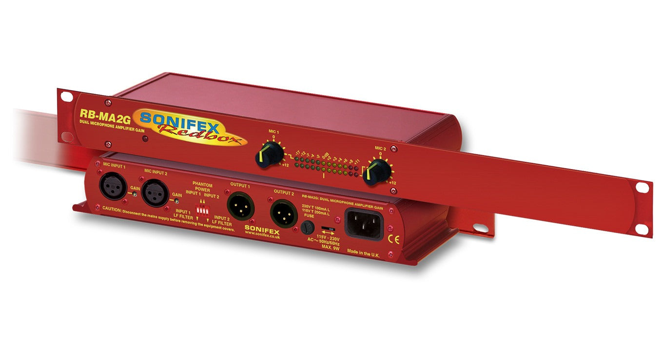 Sonifex RB-MA2G | Dual Microphone Amplifier with Gain Controls