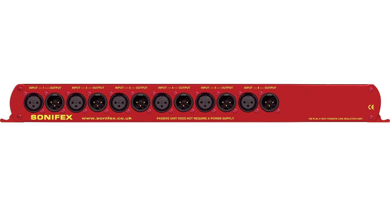 Sonifex RB-PLI6 | 6 Way Mono Passive Line Isolation Unit