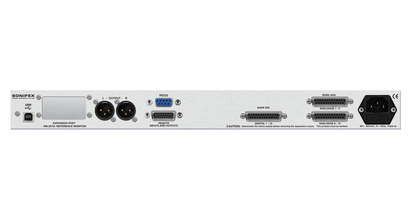 Sonifex RM-2S10 | Reference Monitor, 2 LED Meters & 10 Stereo Channel Inputs