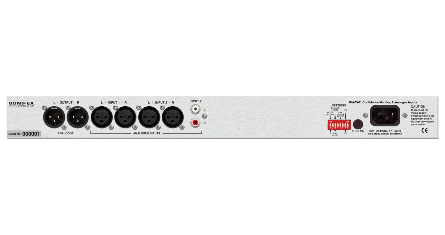 Sonifex RM-CA2 | Confidence Monitor, 2 LED Meters & 2 Analogue Stereo Inputs