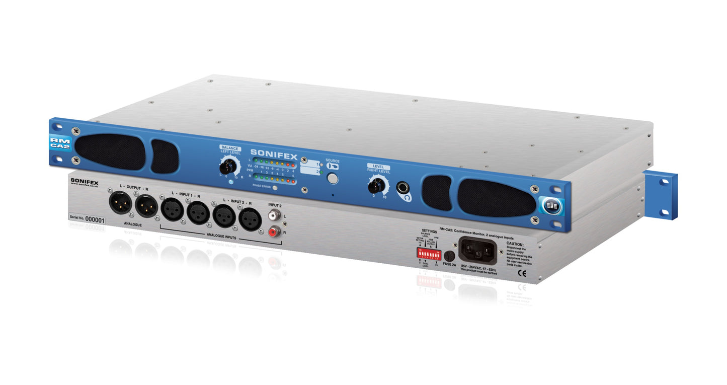 Sonifex RM-CA2 | Confidence Monitor, 2 LED Meters & 2 Analogue Stereo Inputs