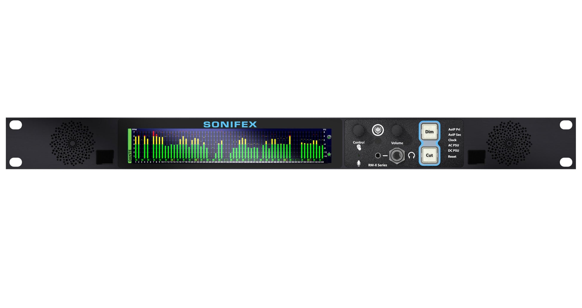 Sonifex RM-X-64-DNT | 64 Channel Dante & MADI Reference Monitor, with Input Expansion