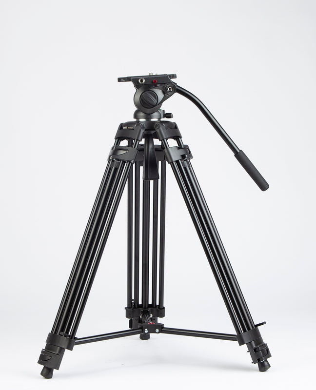SWIT TOWER100 | Aluminum Camera Tripod KIT, with SWIT TH100A Fluid Video Head, Mid-level Spreader, 10kg Payload, Soft Bag